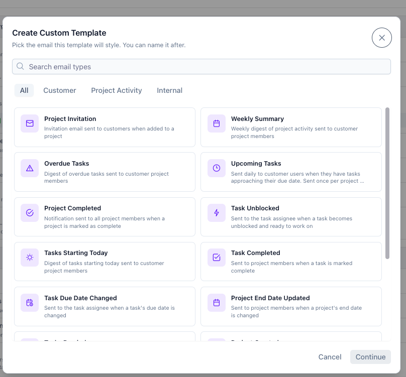 Custom Email Templates