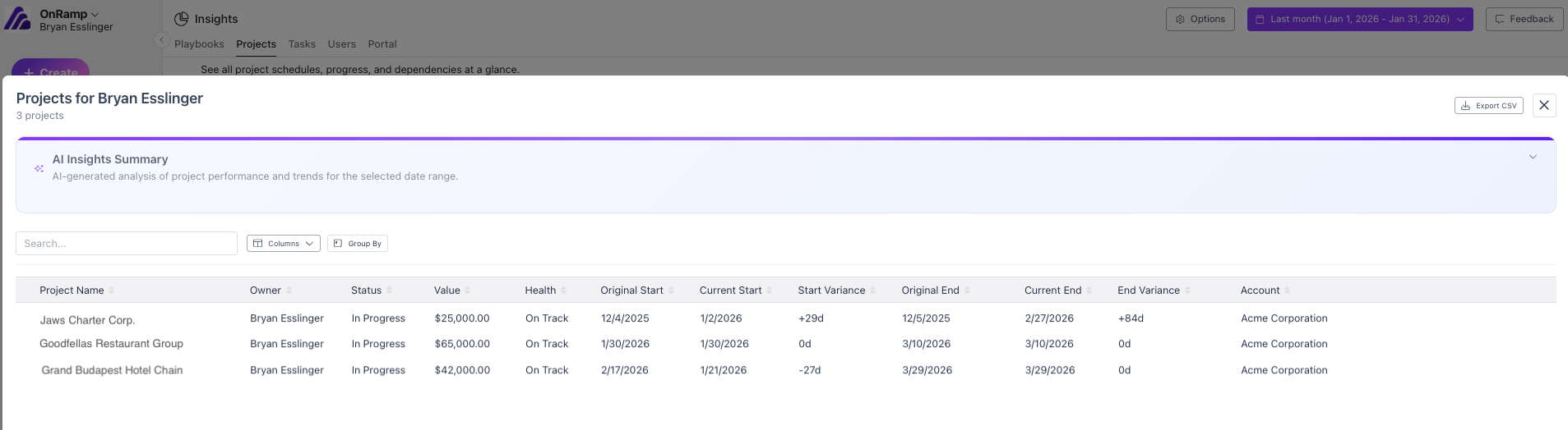 Insights Data Slide-Up